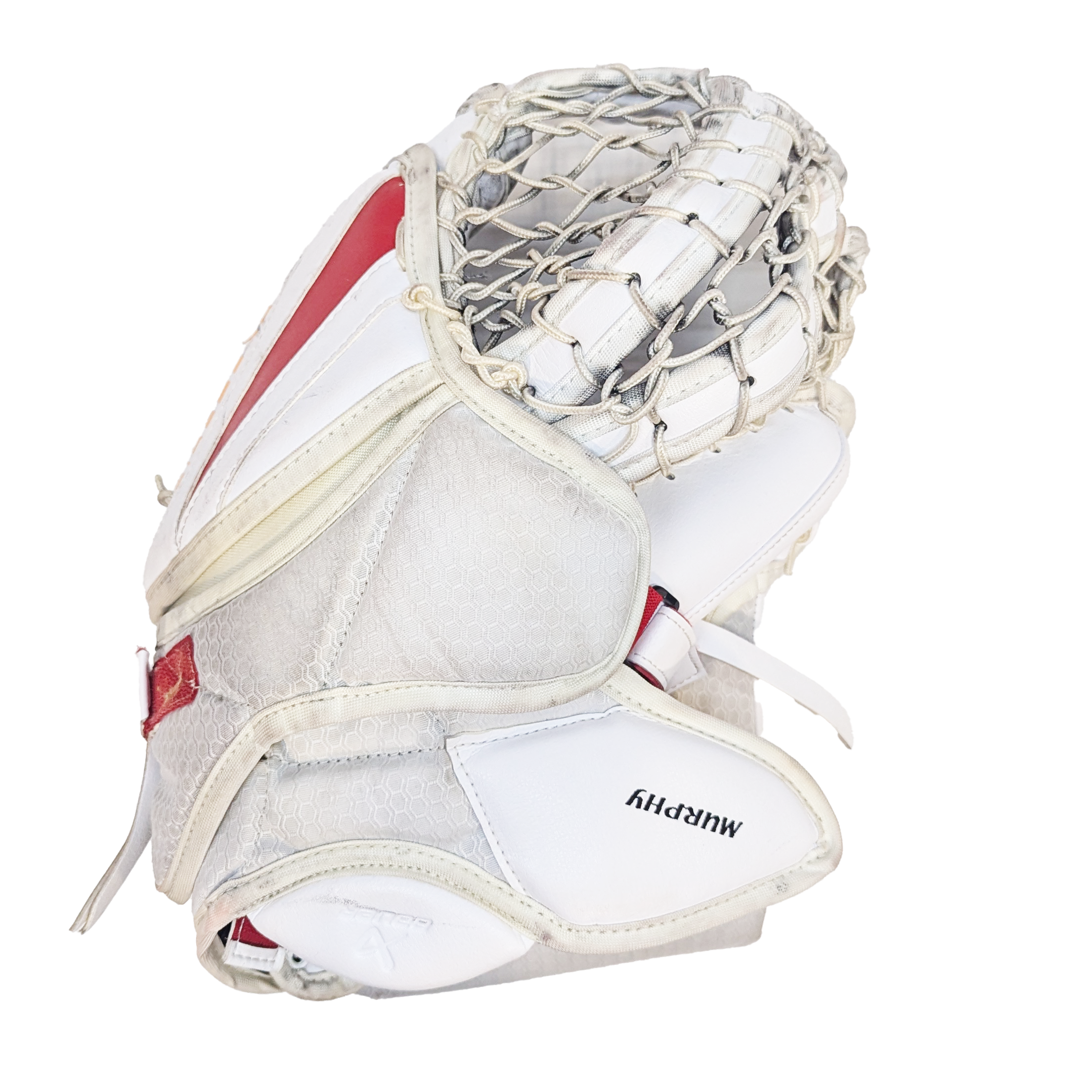 Bauer Vapor Hyperlite 2 - Gant de gardien Pro d'occasion (blanc/rouge/jaune)